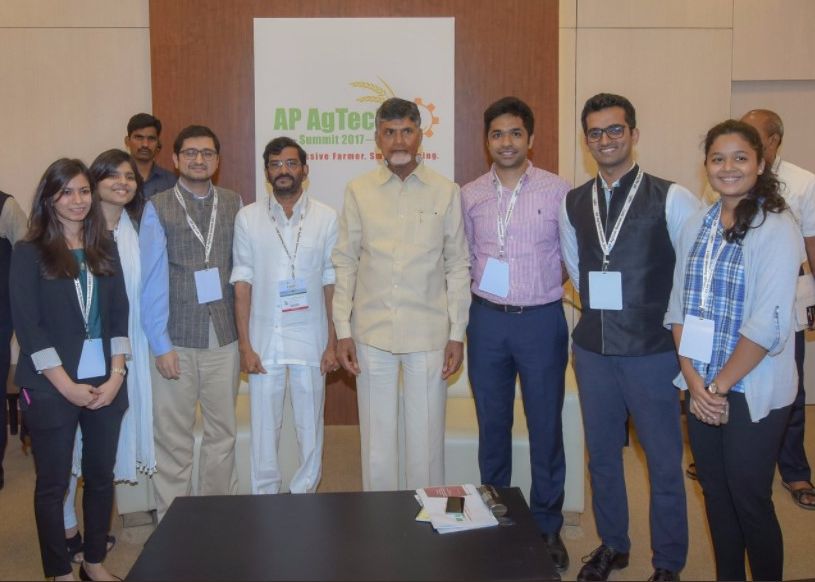 N Chandrababu Naidu with Dalberg team